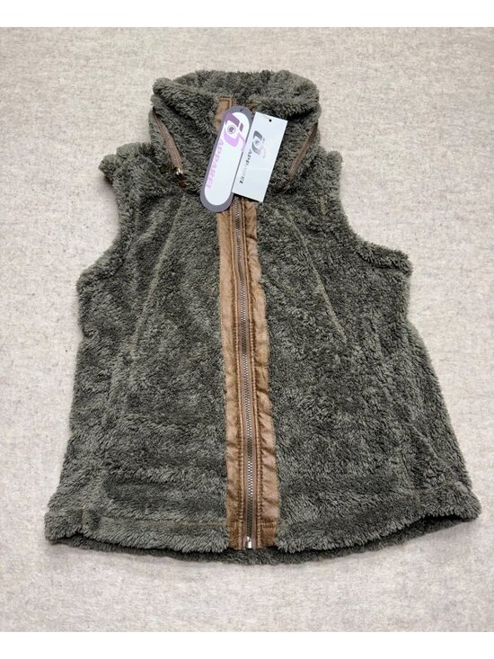 I5 Jackets & Blazers - I5 Apparel Fluffy Fleece Mushroom Brown Sleeveless Vest Women's Size Large NWT